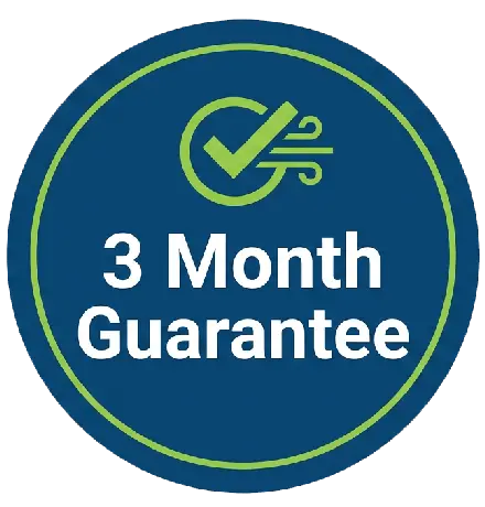 Blue badge with 3 Month Guarantee text