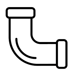 Plumbing pipe elbow icon