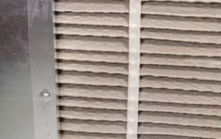 Dirty air filter inside HVAC system