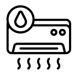 Dehumidifier icon with heat waves